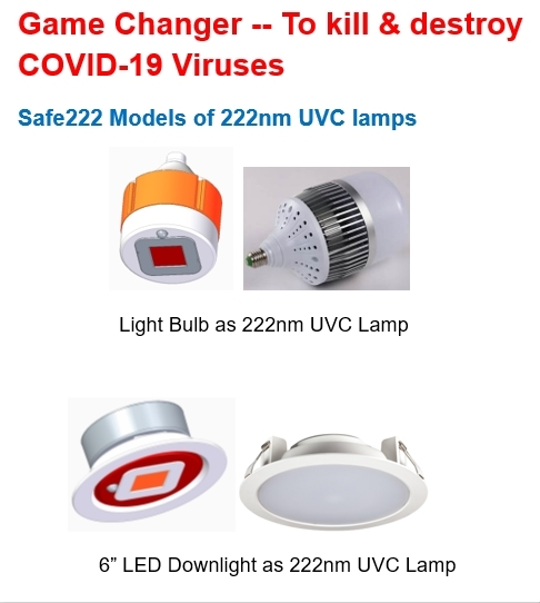 코로나19 바이러스 사멸 UVC 램프. 회사측 사진제공