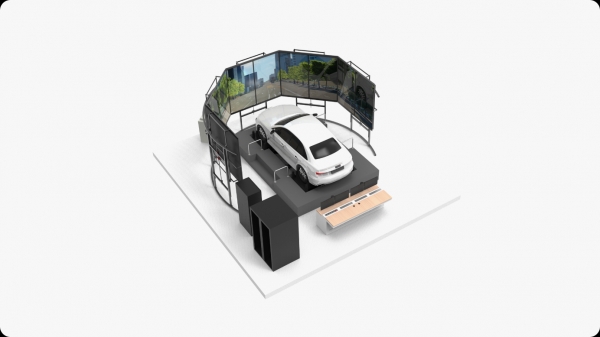 차량 연구용 대형 드라이빙 시뮬레이터 ADS (Advanced Driving Simulator). 회사측 사진제공
