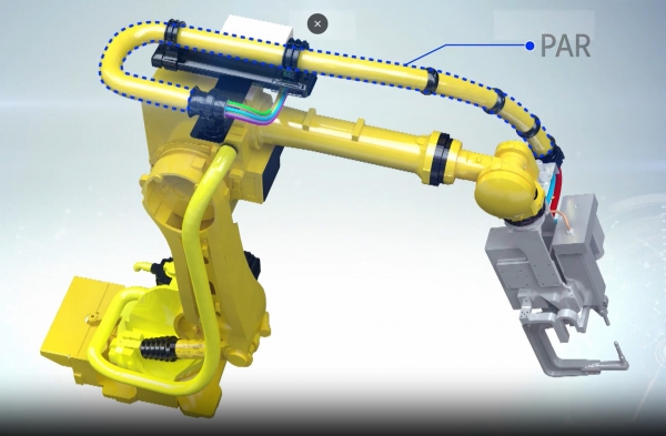씨피시스템의 로보웨이(Roboway)는 로봇에 장착된 케이블 꼬임을 방지해준다. 회사측 사진제공